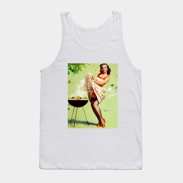 Smoke Screen: Vintage 1958 Gil Evgren Pinup Tank Top by Jarecrow 